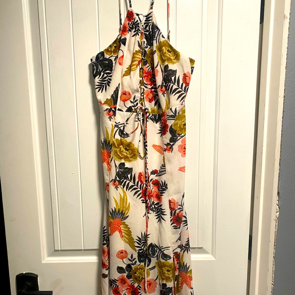 Floral halter maxi dress size medium